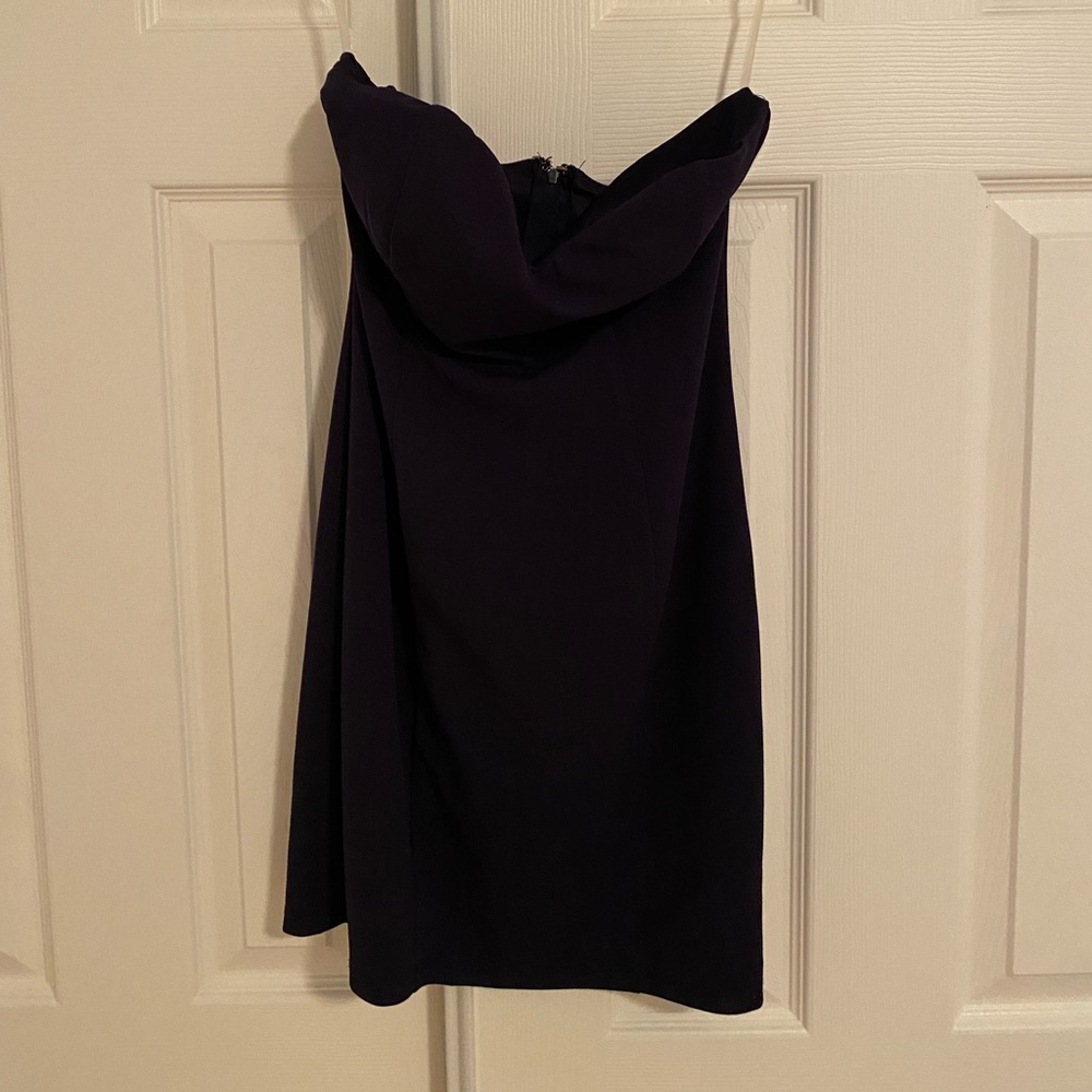 Navy blue strapless dress